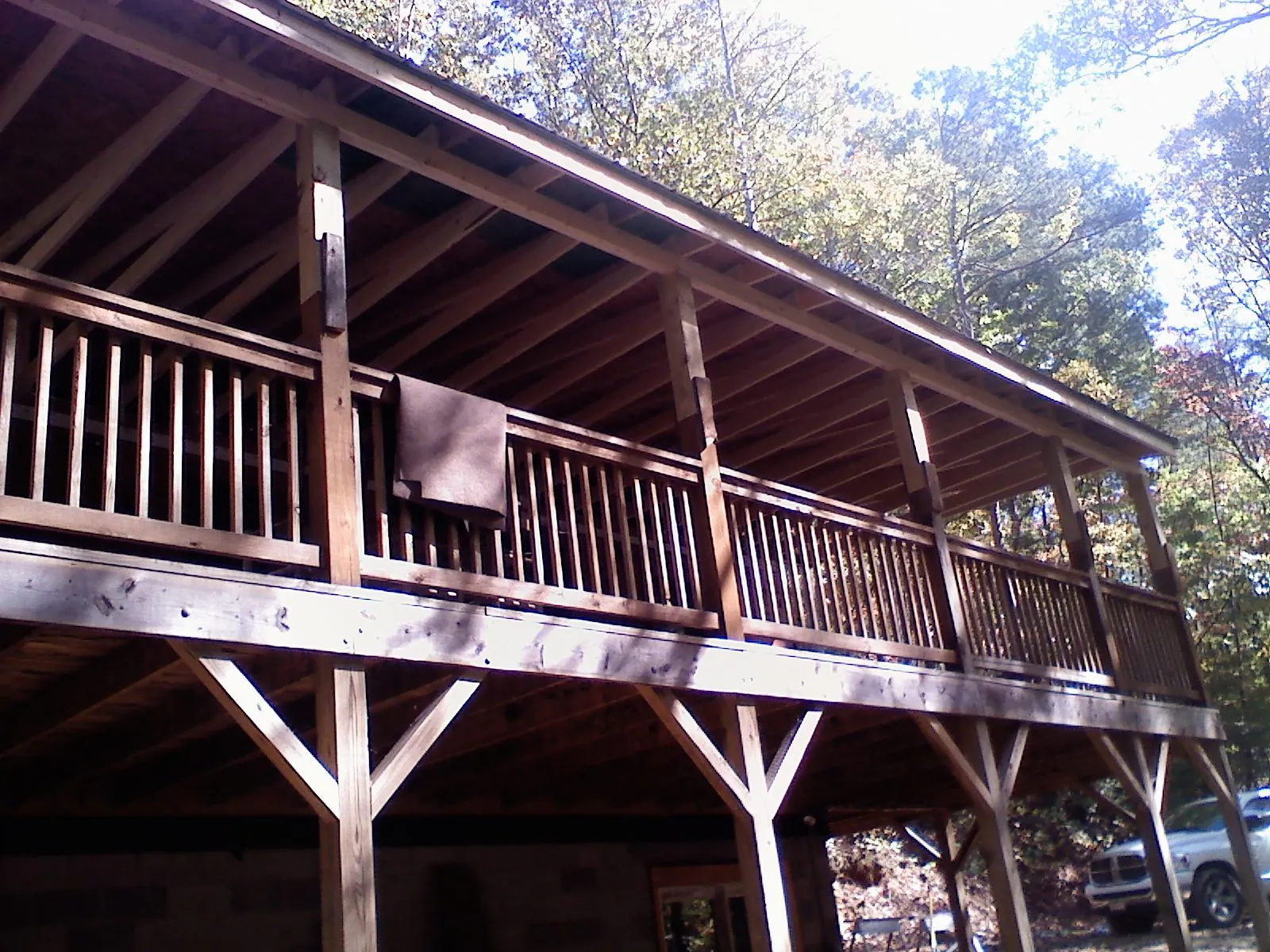 Timber framing under a new elevated porch and deck — Roof Leak Repair in Pegram by Roofing Brothers